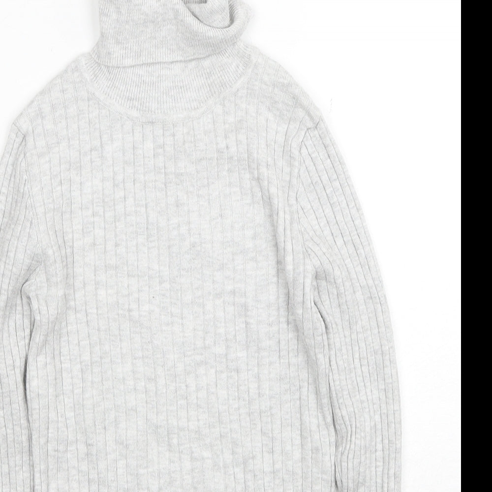 Primark Girls Grey Roll Neck Viscose Pullover Jumper Size 11-12 Years Pullover