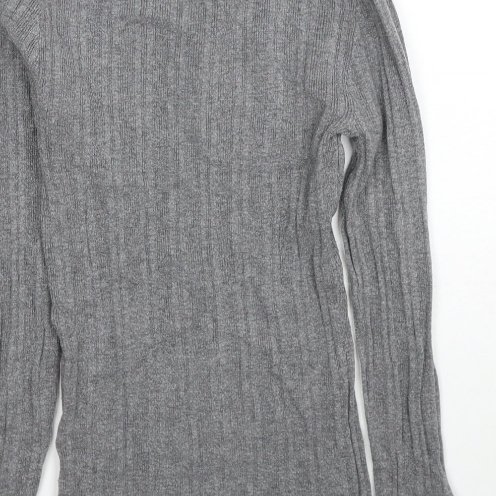 Primark Womens Grey Round Neck Viscose Pullover Jumper Size 10 - Size 10-12