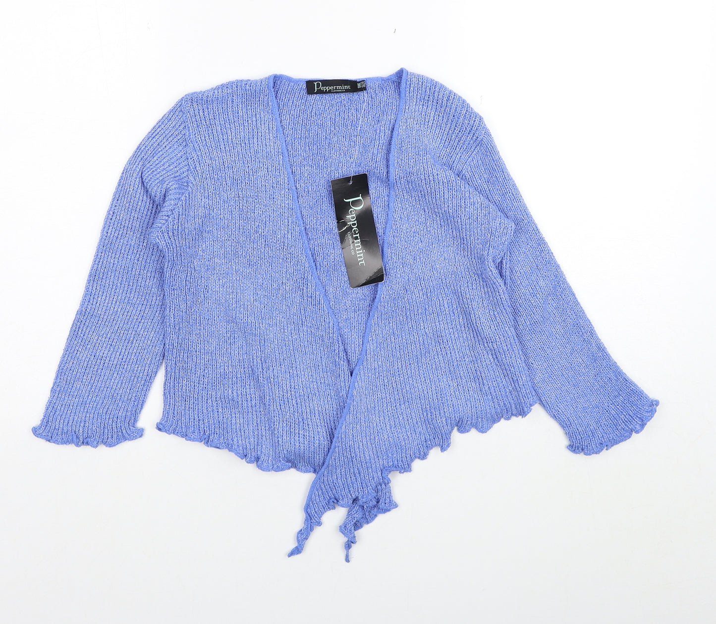 Peppermint Womens Blue V-Neck Acrylic Vest Jumper One Size