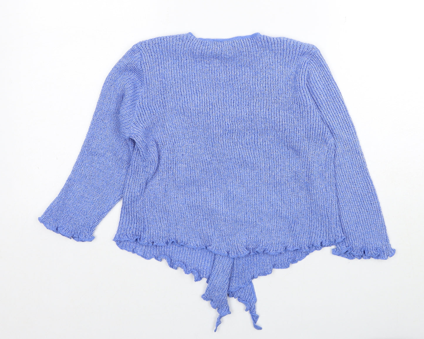 Peppermint Womens Blue V-Neck Acrylic Vest Jumper One Size