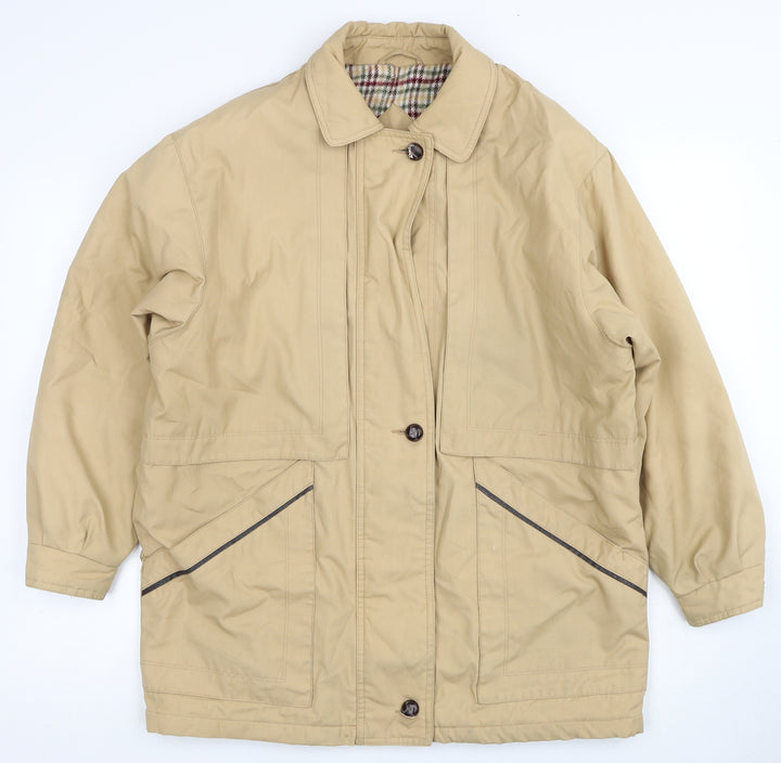 Berkertex Womens Beige Overcoat Coat Size 12 Zip - Size 10-12