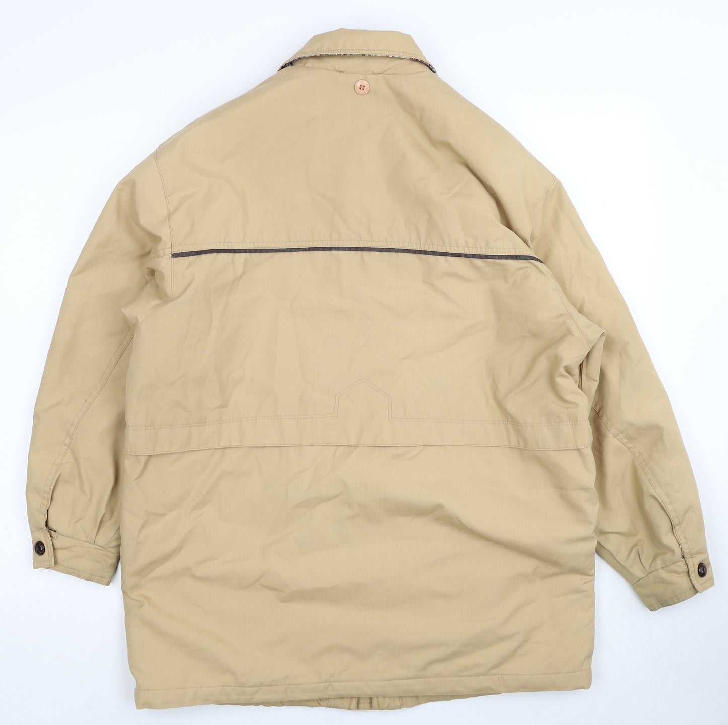 Berkertex Womens Beige Overcoat Coat Size 12 Zip - Size 10-12