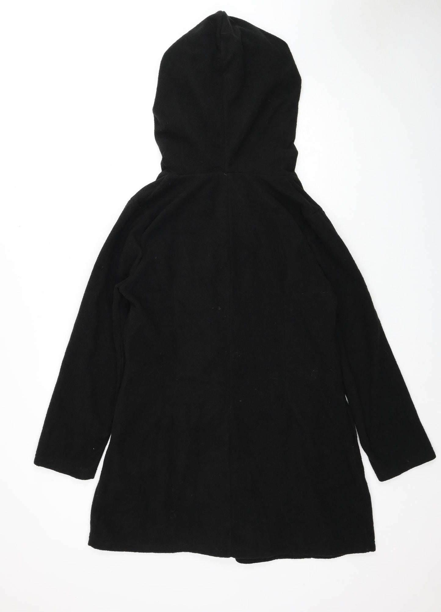 Celmia Womens Black Overcoat Coat Size L Button