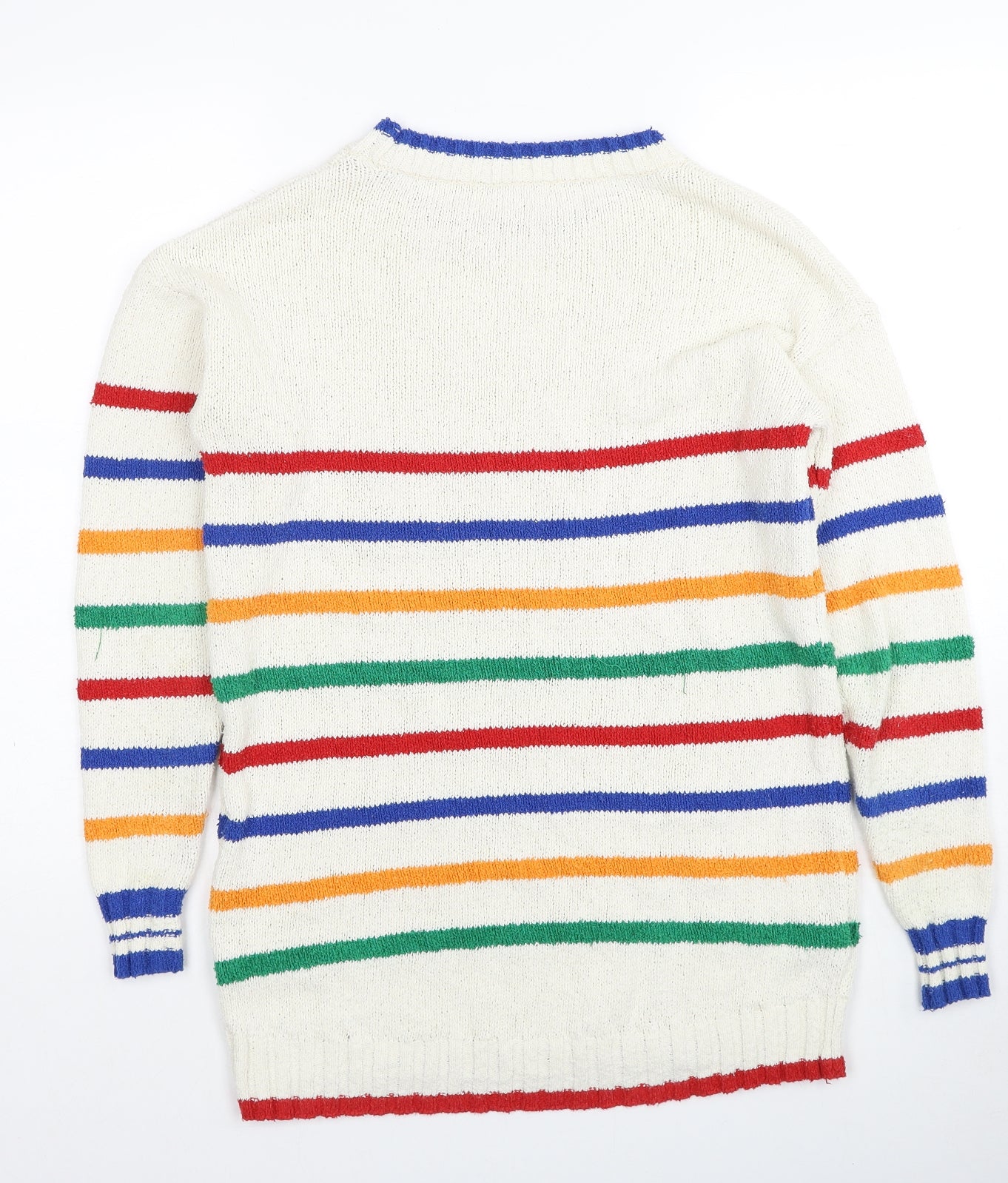 NEXT Womens Multicoloured Scoop Neck Striped Cotton Pullover Jumper Size XS