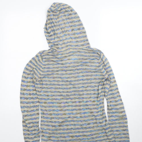 Royal Robbins Womens Beige V-Neck Striped Acrylic Pullover Jumper Size M