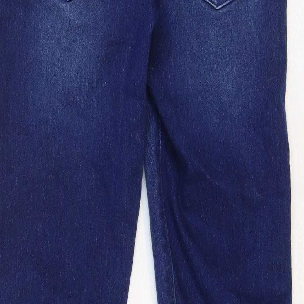 F&F Girls Blue Cotton Jegging Jeans Size 9-10 Years Regular Pullover - Side Stripe