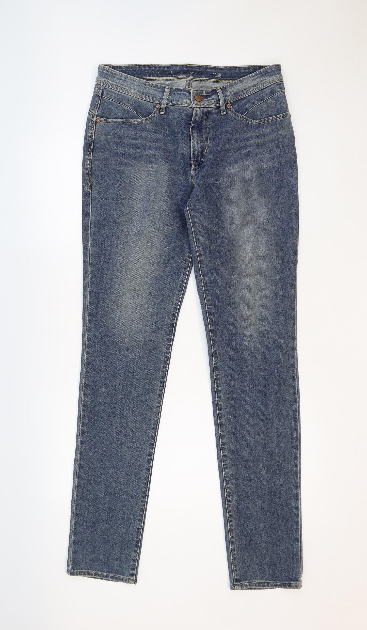 Levi's Womens Blue Cotton Skinny Jeans Size 30 in Regular Zip