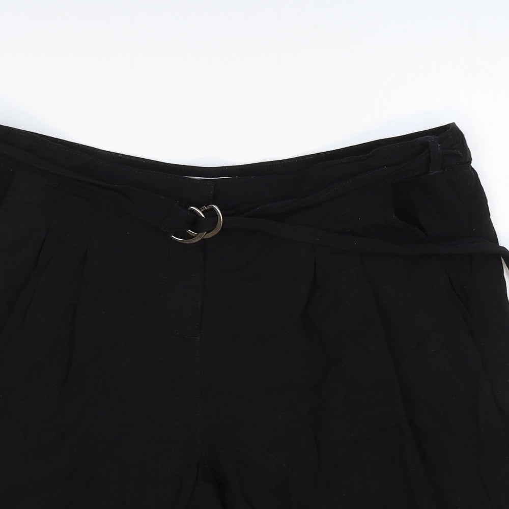 Fransa Womens Black Viscose Chino Shorts Size 10 Regular Zip