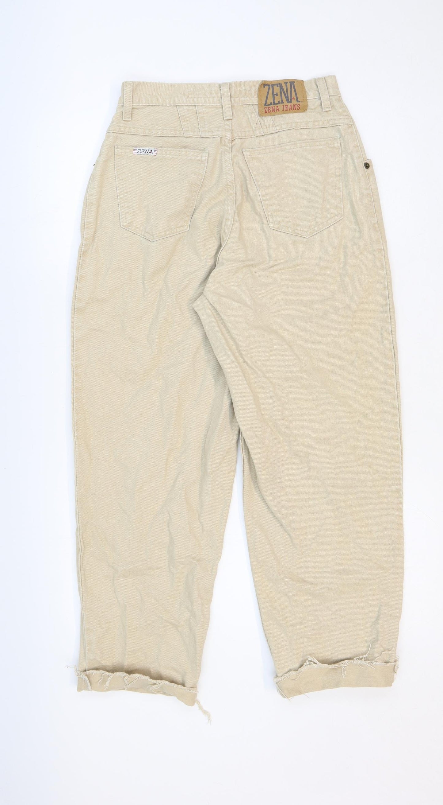 Zena Jeans Womens Beige Cotton Mom Jeans Size 29 in Regular Zip