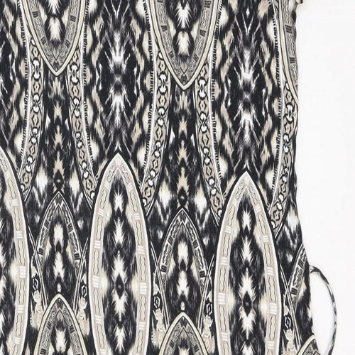 Wallis Womens Black Geometric Polyester A-Line Size M Round Neck Pullover