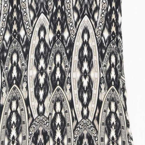 Wallis Womens Black Geometric Polyester A-Line Size M Round Neck Pullover