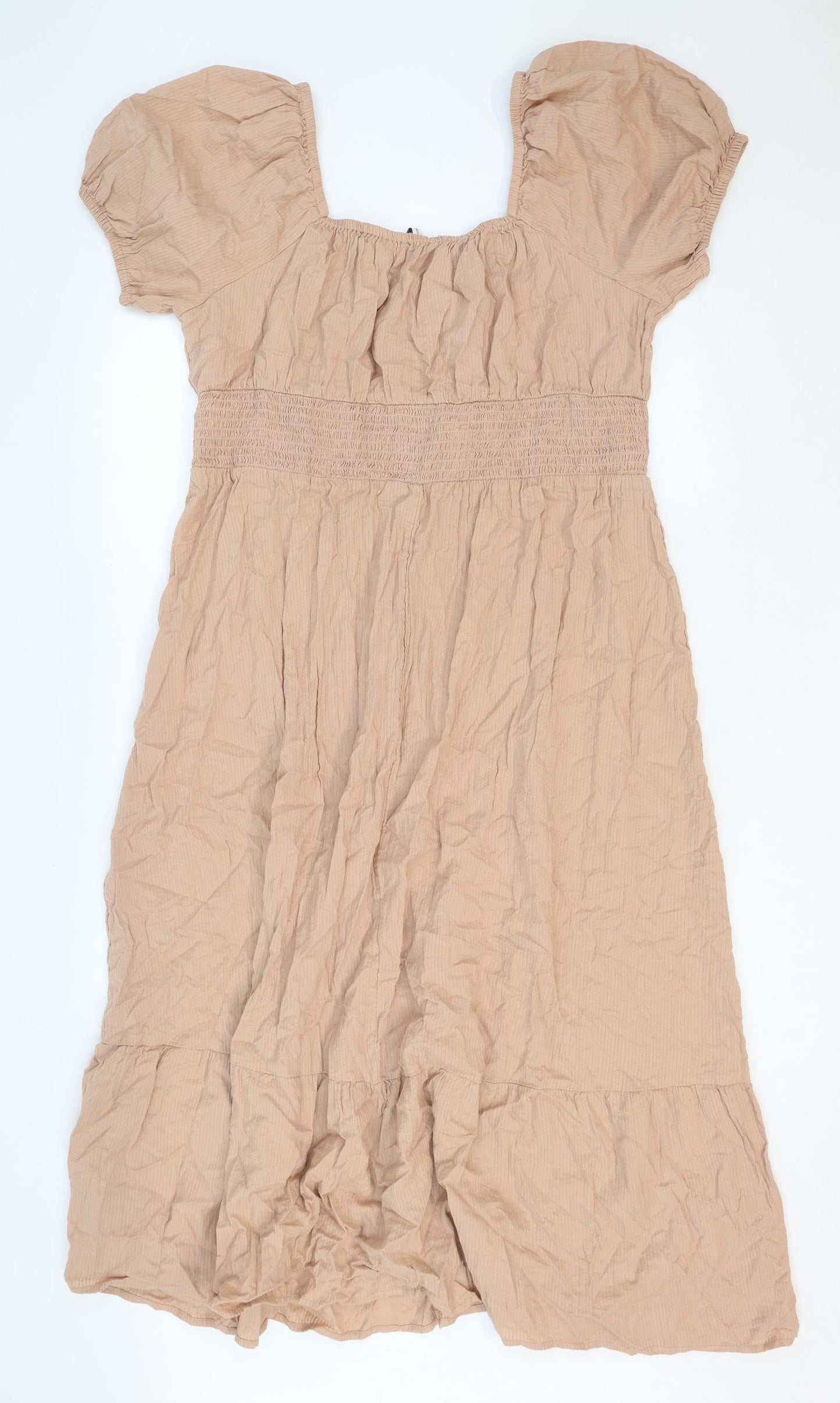 TU Womens Orange Cotton Trapeze & Swing Size 16 Square Neck Pullover