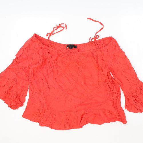 Atmosphere Womens Pink Viscose Basic Blouse Size 14 Off the Shoulder - Drop hem