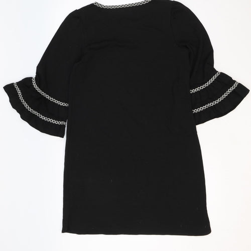 Max Studio Womens Black Viscose Shift Size M Round Neck Pullover