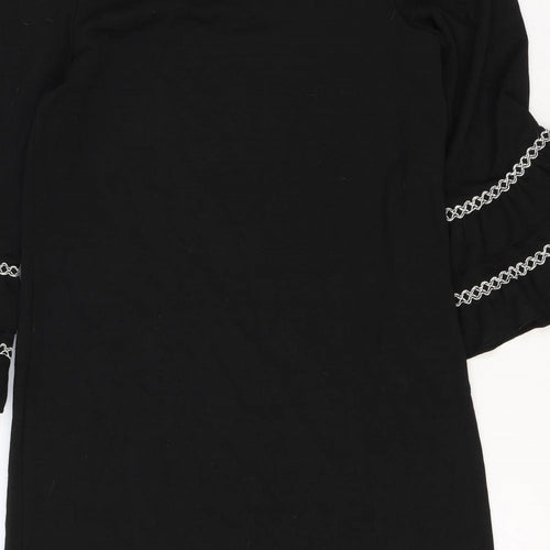 Max Studio Womens Black Viscose Shift Size M Round Neck Pullover