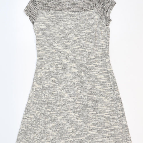 Cream Womens Ivory Viscose A-Line Size L V-Neck Pullover