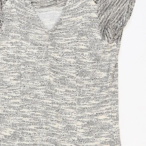 Cream Womens Ivory Viscose A-Line Size L V-Neck Pullover