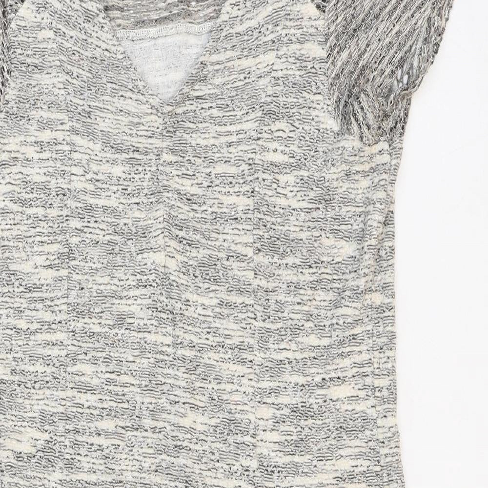 Cream Womens Ivory Viscose A-Line Size L V-Neck Pullover
