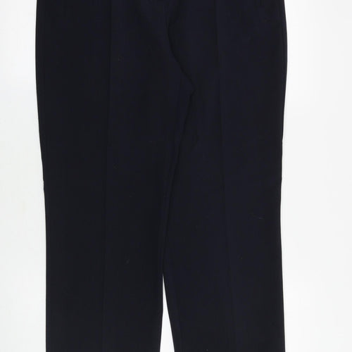 Marks and Spencer Womens Blue Polyester Trousers Size 32 in Regular Zip