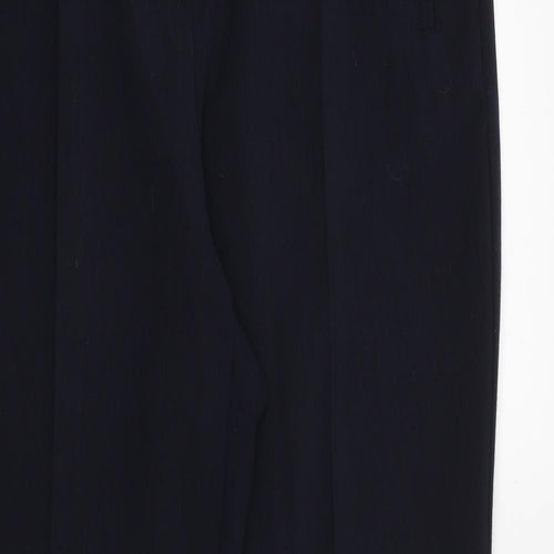 Marks and Spencer Womens Blue Polyester Trousers Size 32 in Regular Zip