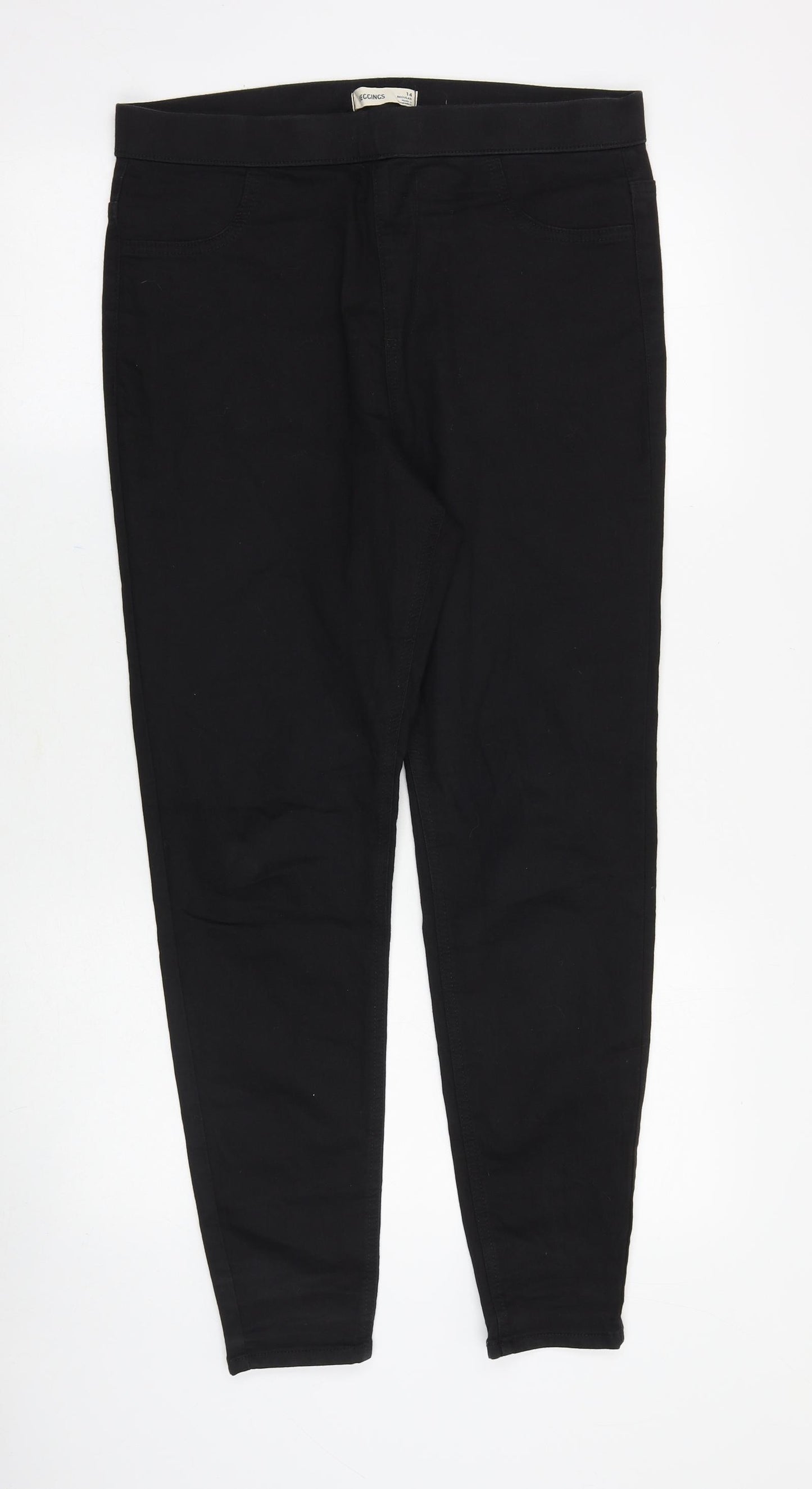 Marks and Spencer Womens Black Cotton Jegging Jeans Size 14 Slim
