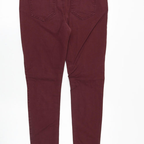Denim & Co. Womens Red Cotton Skinny Jeans Size 12 Regular Zip