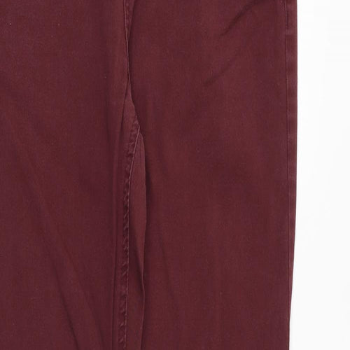 Denim & Co. Womens Red Cotton Skinny Jeans Size 12 Regular Zip