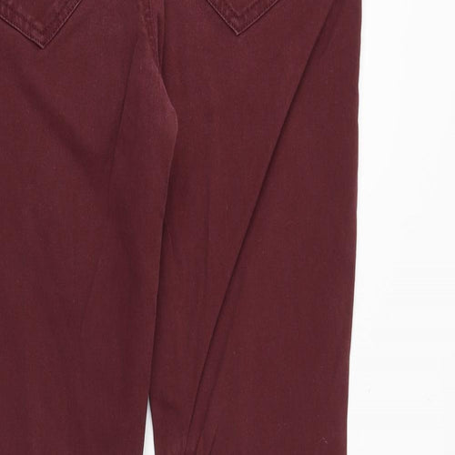 Denim & Co. Womens Red Cotton Skinny Jeans Size 12 Regular Zip