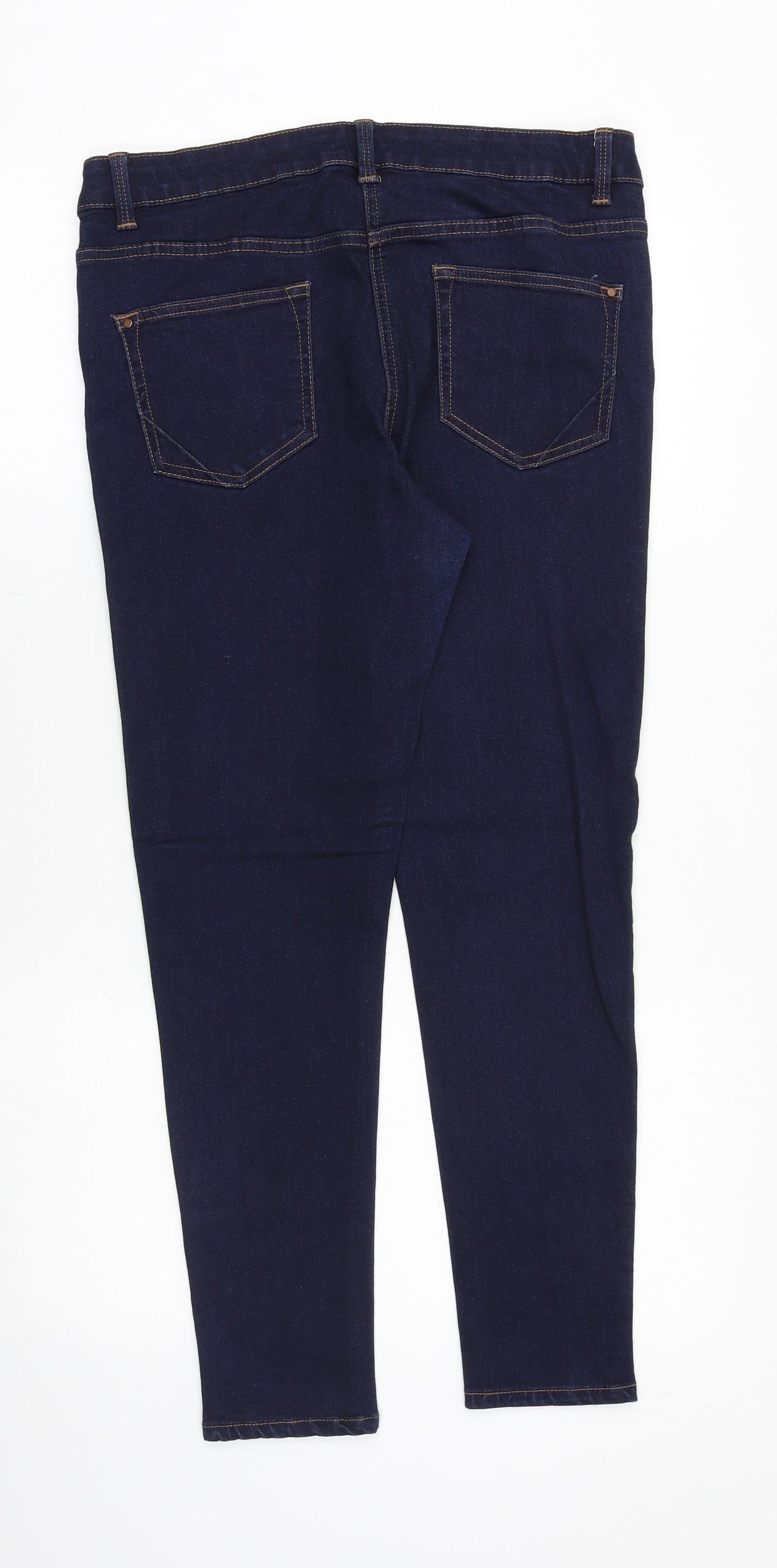 Nutmeg Womens Blue Cotton Skinny Jeans Size 12 Slim Zip