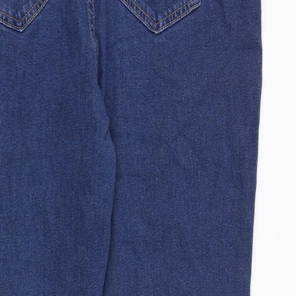 Marks and Spencer Womens Blue Cotton Bootcut Jeans Size 18 Slim Zip
