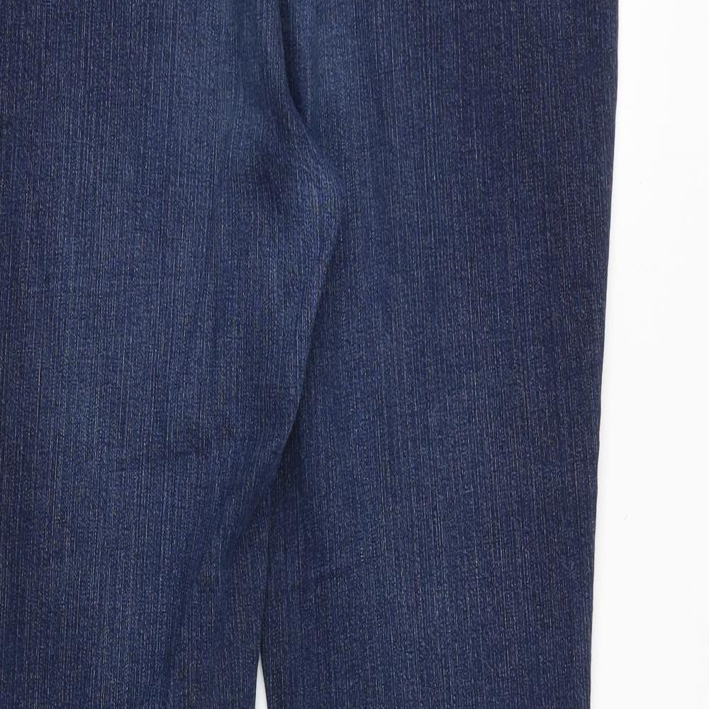 Marks and Spencer Womens Blue Cotton Bootcut Jeans Size 16 Regular Zip