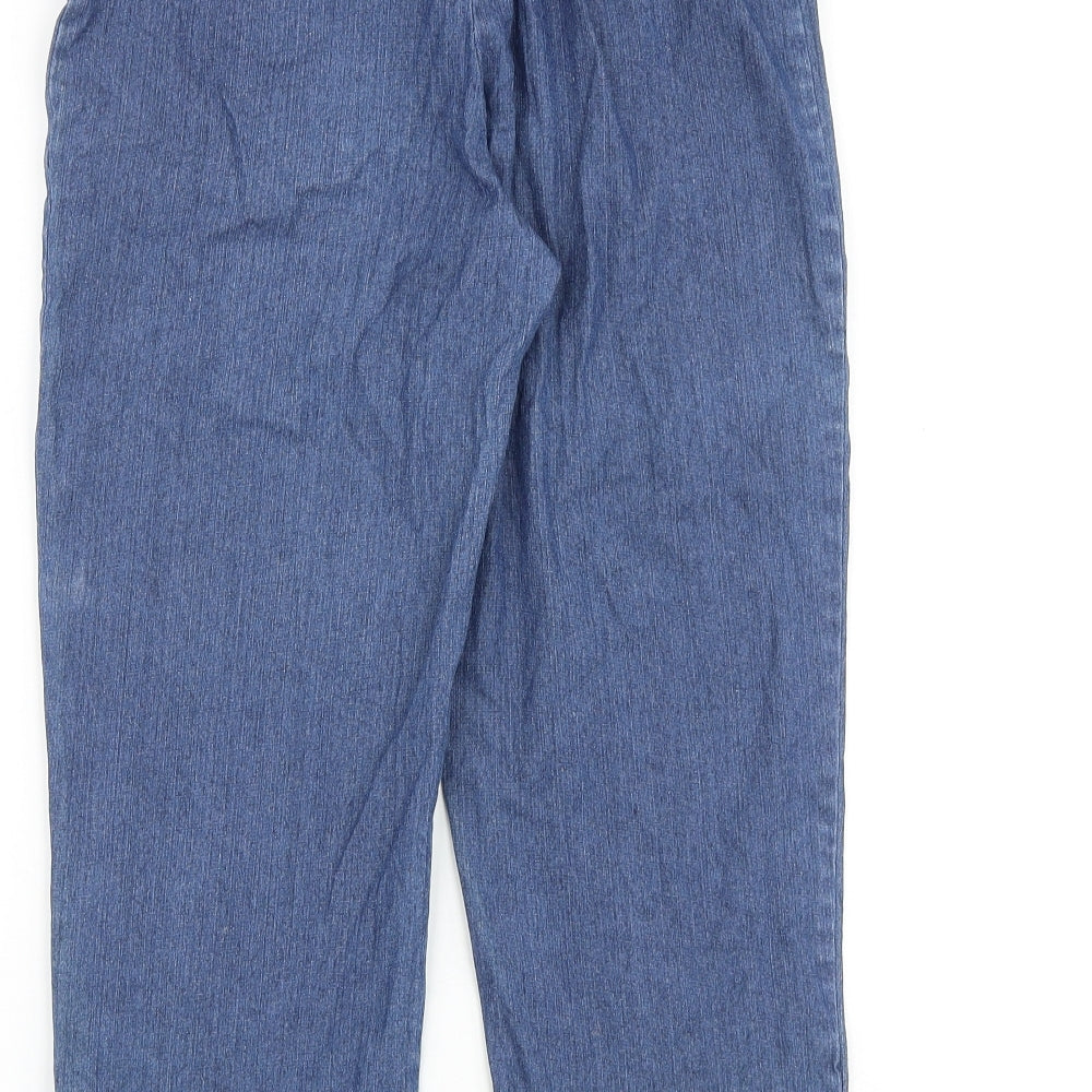 Marks and Spencer Womens Blue Cotton Straight Jeans Size 10 Regular Zip