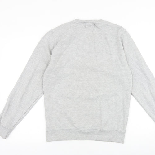 London Knitwear Mens Grey Cotton Pullover Sweatshirt Size S - Ho Ho Homie, Santa