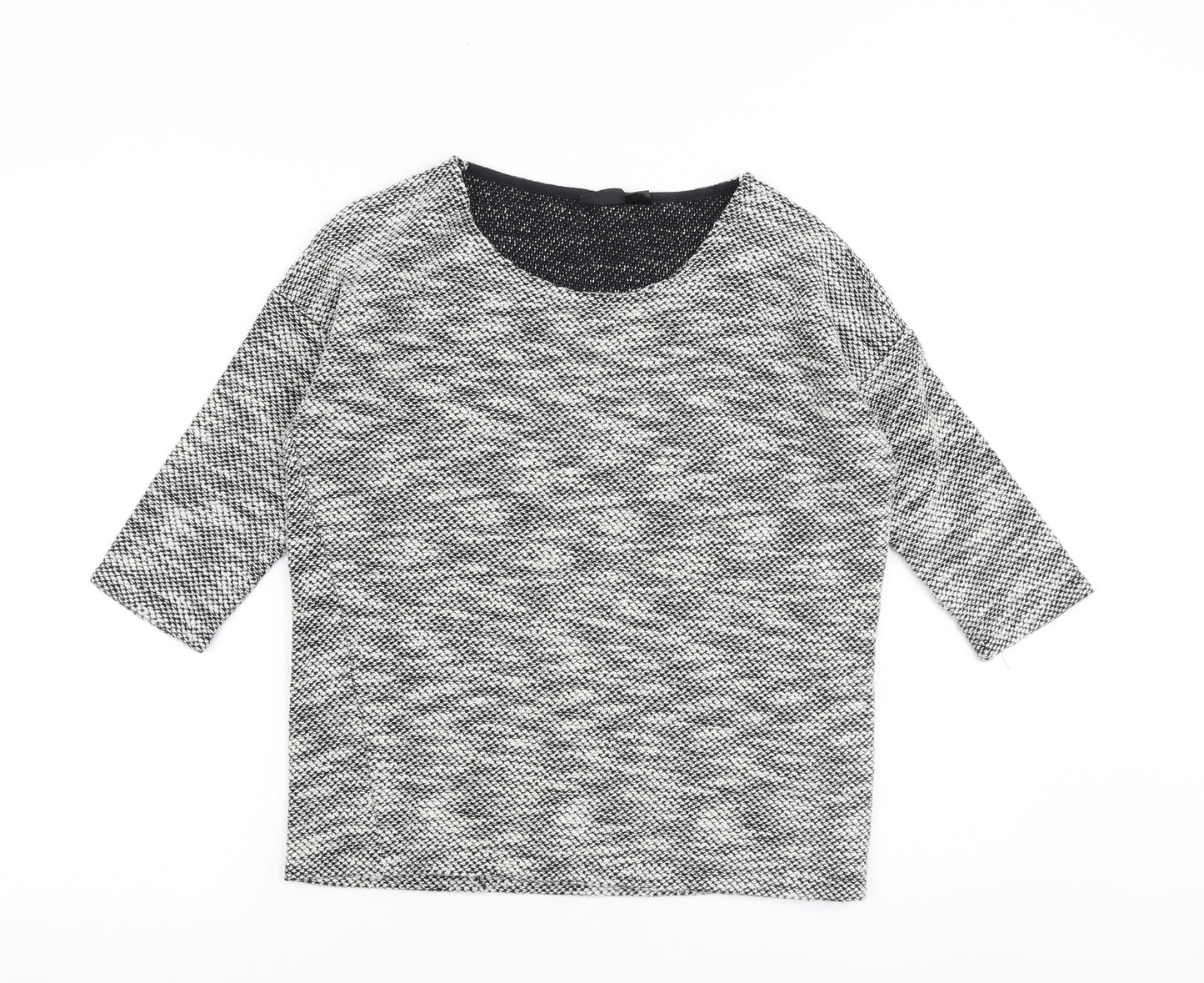 ESMARA Womens Black Scoop Neck Acrylic Pullover Jumper Size 14