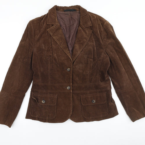 Kappahl Womens Brown Jacket Blazer Size 14 Button