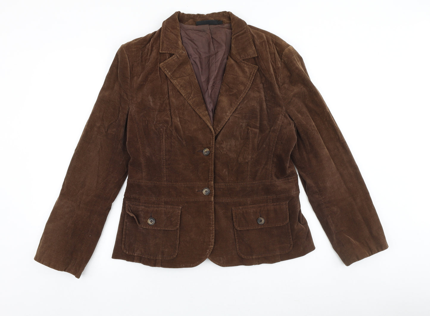 Kappahl Womens Brown Jacket Blazer Size 14 Button