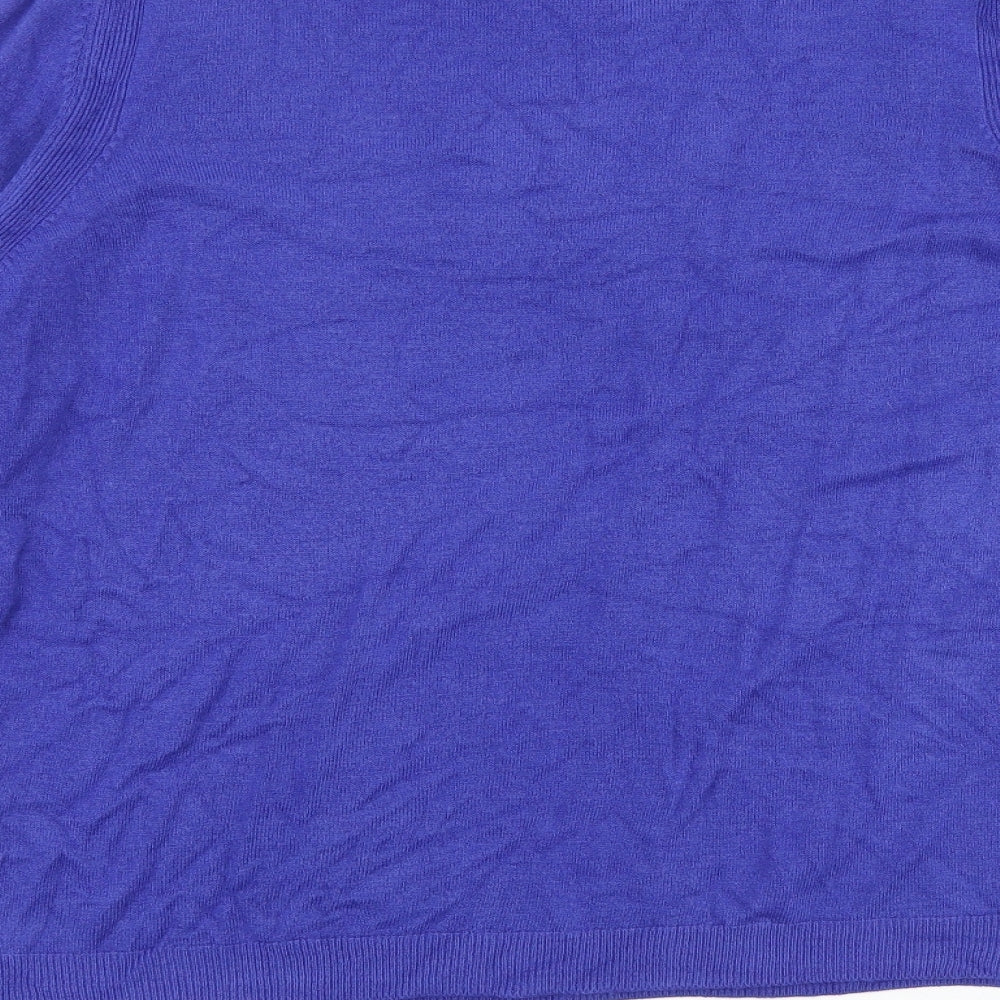Marks and Spencer Womens Purple Round Neck Acrylic Pullover Jumper Size 14