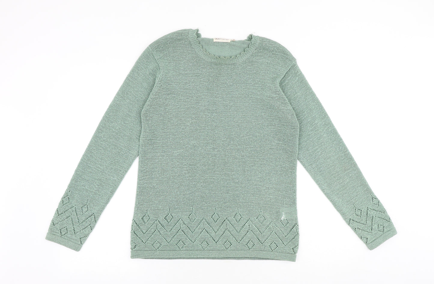 Bonmarché Womens Green Round Neck Polyester Pullover Jumper Size S