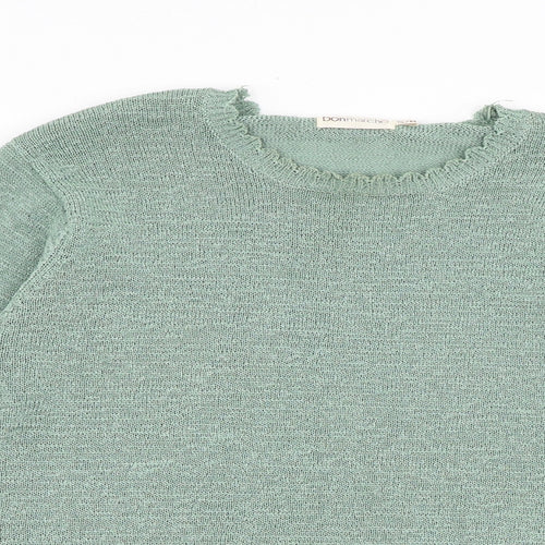 Bonmarché Womens Green Round Neck Polyester Pullover Jumper Size S