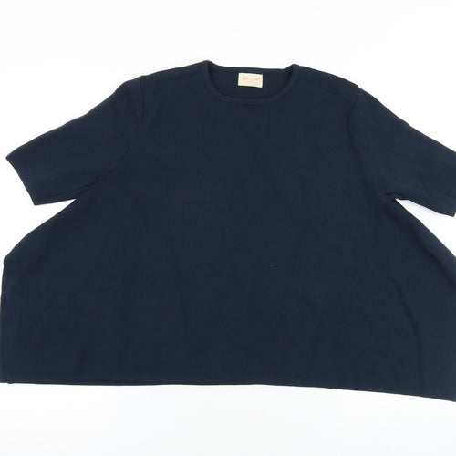 gorman Womens Blue Viscose Basic T-Shirt Size S Round Neck