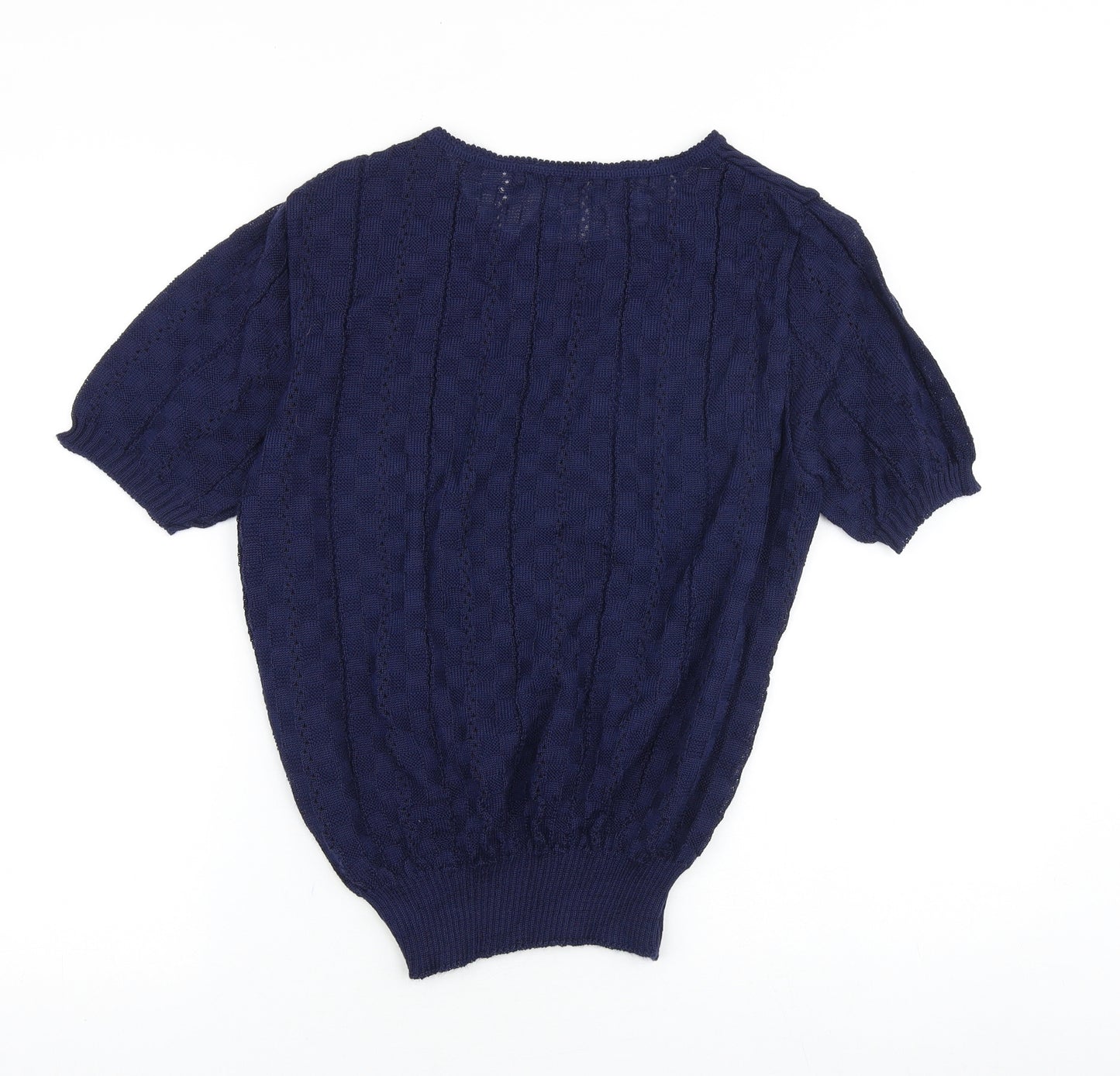Fashion Extra Womens Blue Round Neck Acrylic Pullover Jumper Size 18