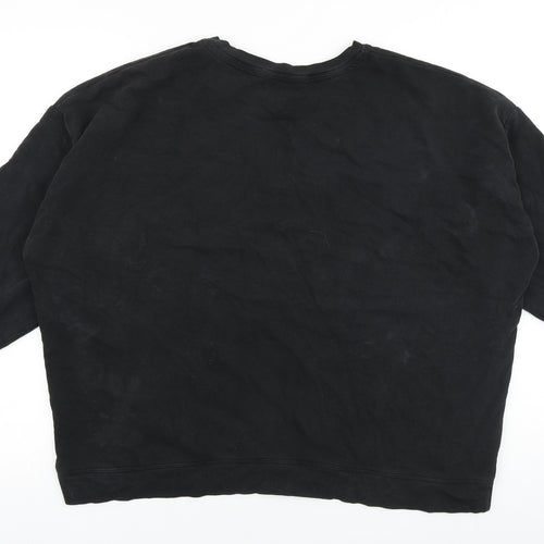 New Look Womens Black Cotton Pullover Sweatshirt Size L Pullover - It's a good day to have a good day