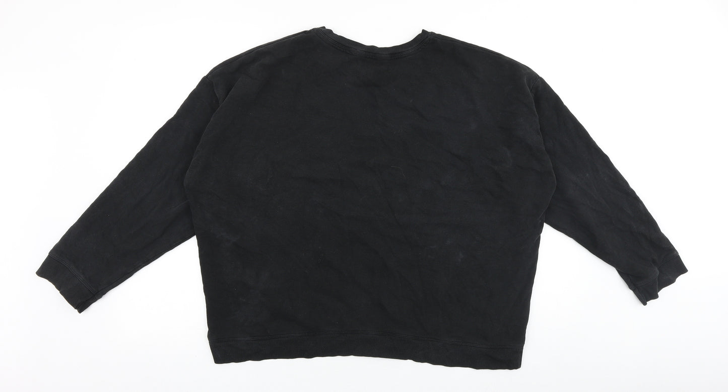 New Look Womens Black Cotton Pullover Sweatshirt Size L Pullover - It's a good day to have a good day