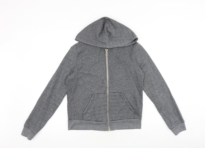 Sparkle & Fade Womens Grey Cotton Full Zip Hoodie Size S Zip