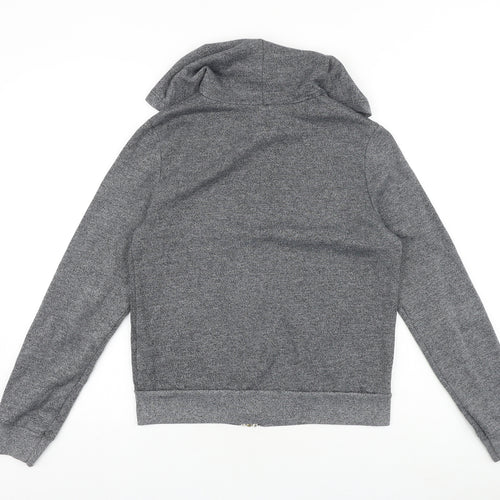 Sparkle & Fade Womens Grey Cotton Full Zip Hoodie Size S Zip