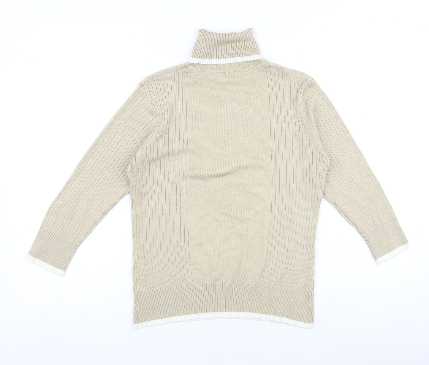 New Look Womens Beige High Neck Acrylic Pullover Jumper Size 14