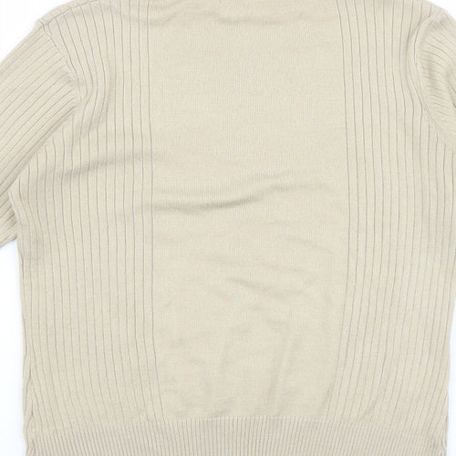 New Look Womens Beige High Neck Acrylic Pullover Jumper Size 14