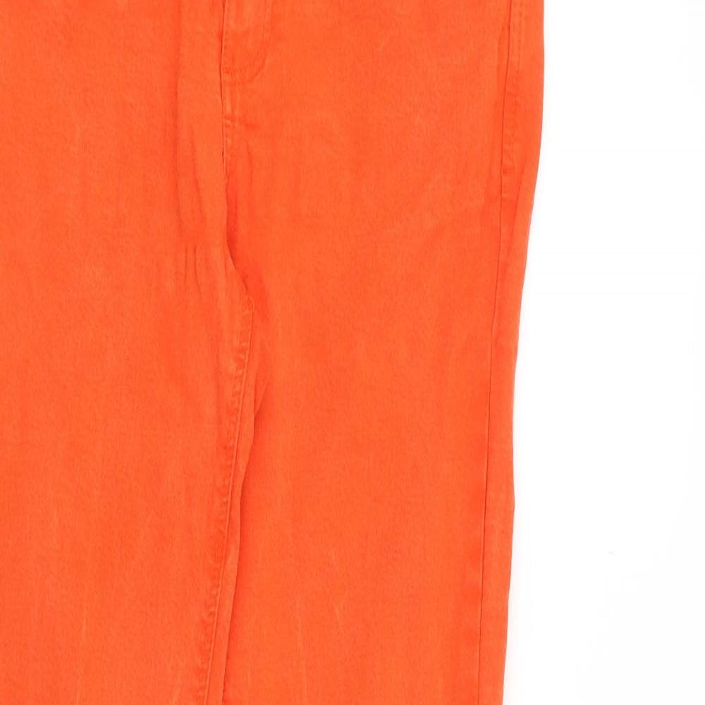Zara Womens Orange Cotton Skinny Jeans Size 10 Slim Zip