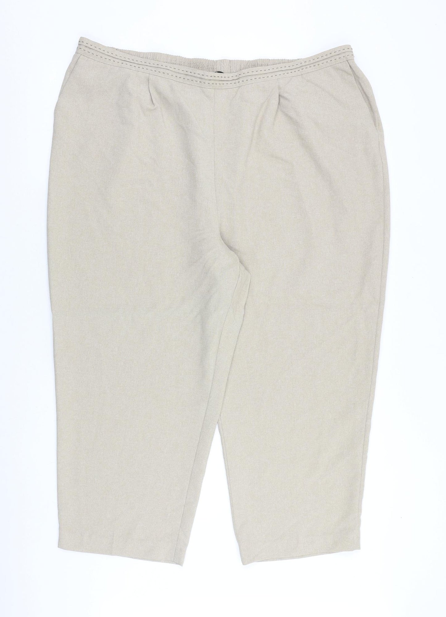 Bonmarché Womens Beige Polyester Trousers Size 24 Regular