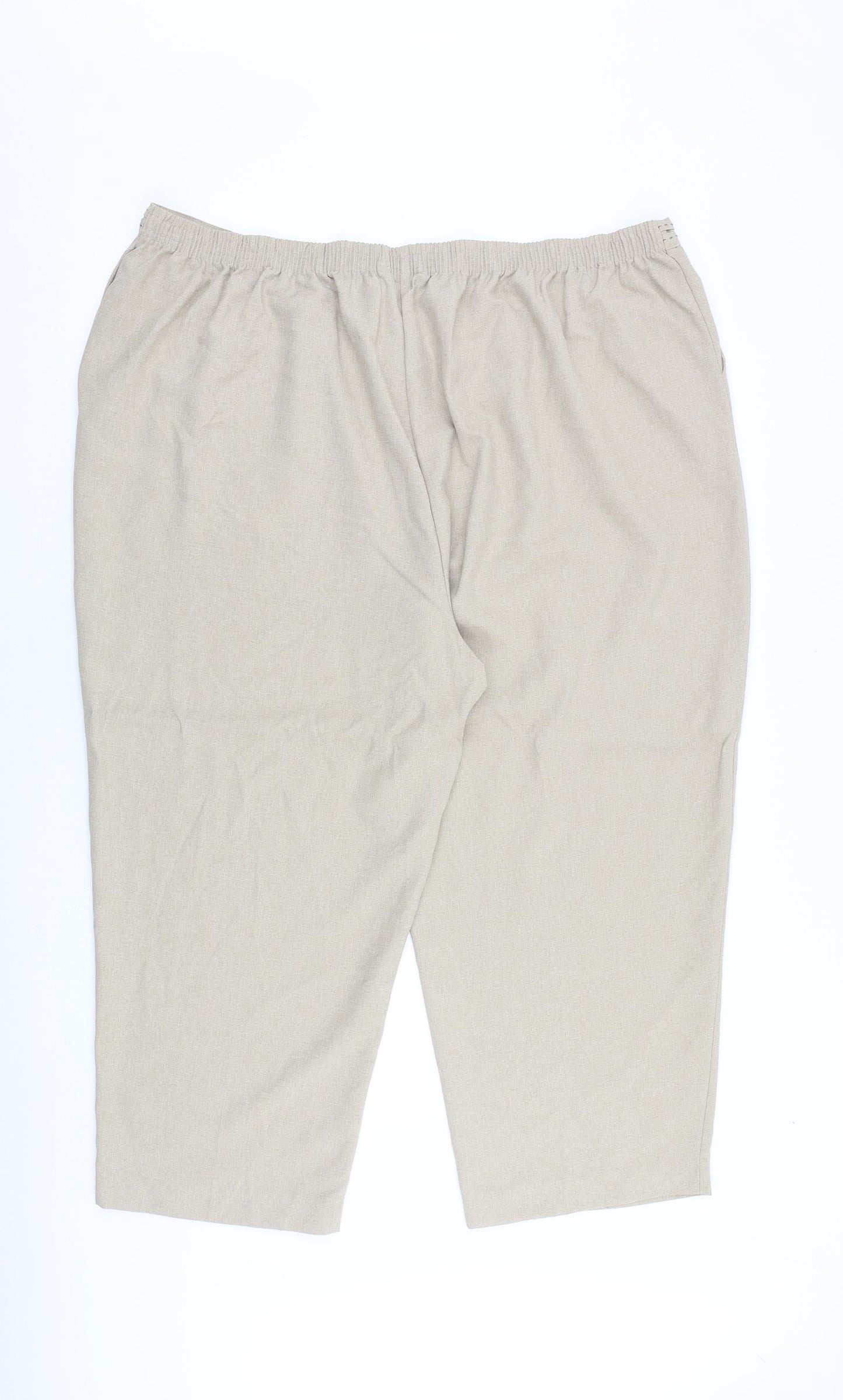 Bonmarché Womens Beige Polyester Trousers Size 24 Regular